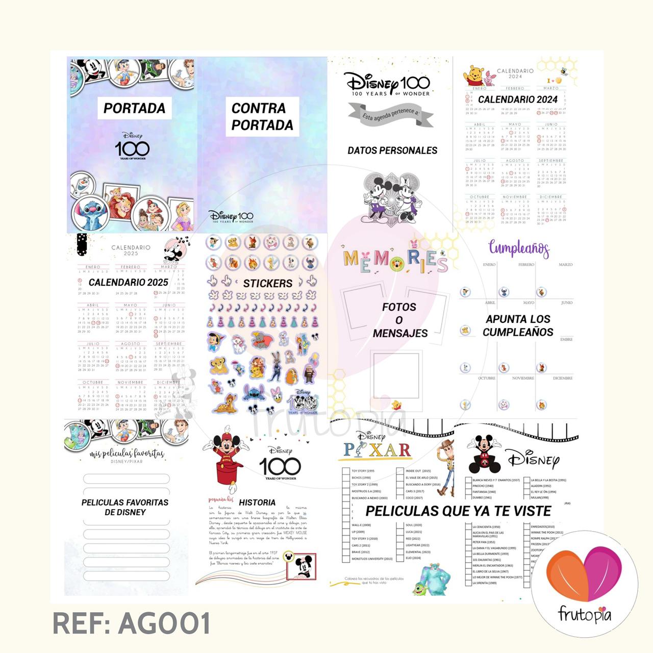 Agenda 2025 Disney 100 años REF: AG001