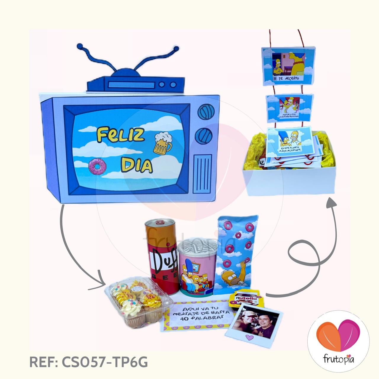 Caja Sorpresa Homero y Marge CON TARJETA COLGANTE REF: CS057-TP6G FELIZ DIA