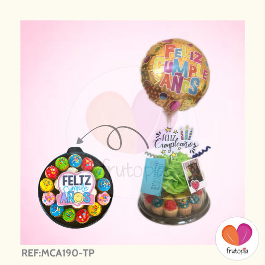 Minicupcakes REF: MCA190-TP "FELIZ CUMPLEAÑOS"