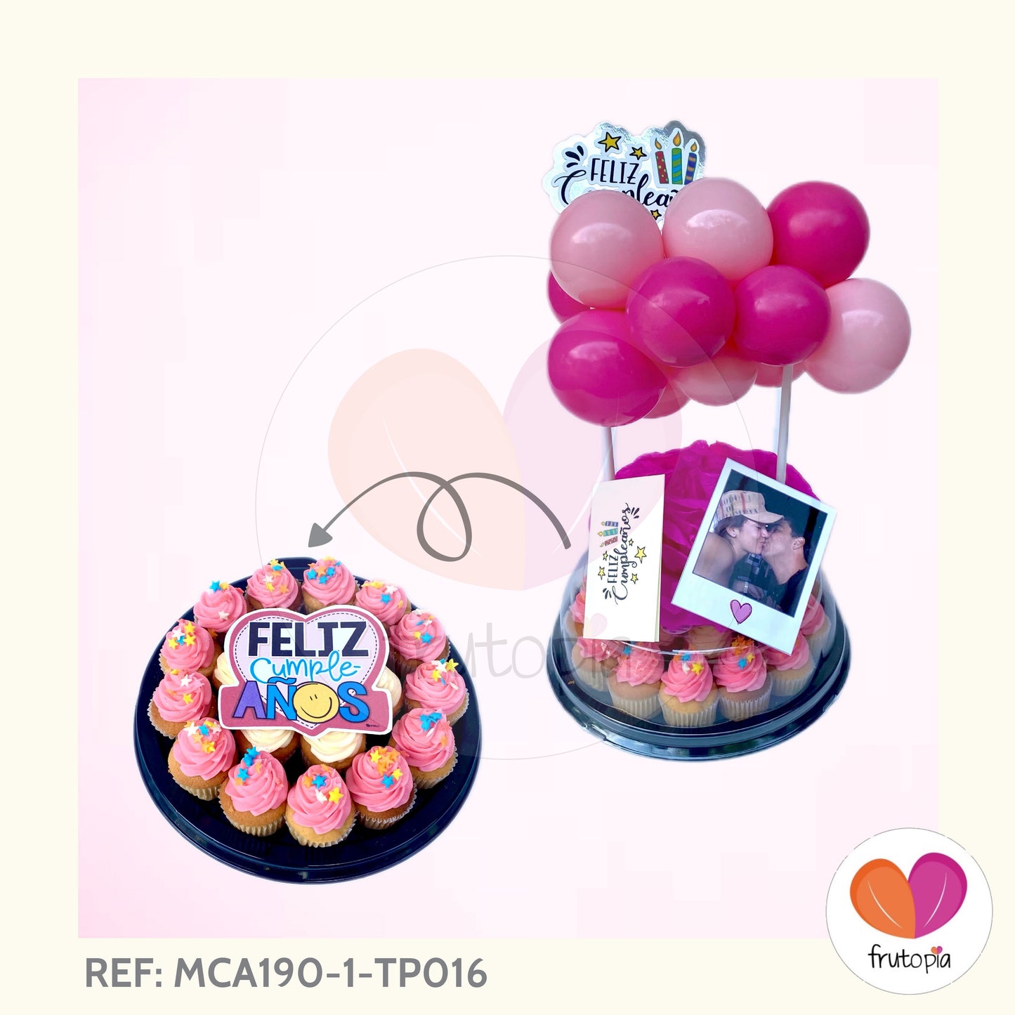 Minicupcakes REF: MCA190-TP016 "FELIZ CUMPLEAÑOS"