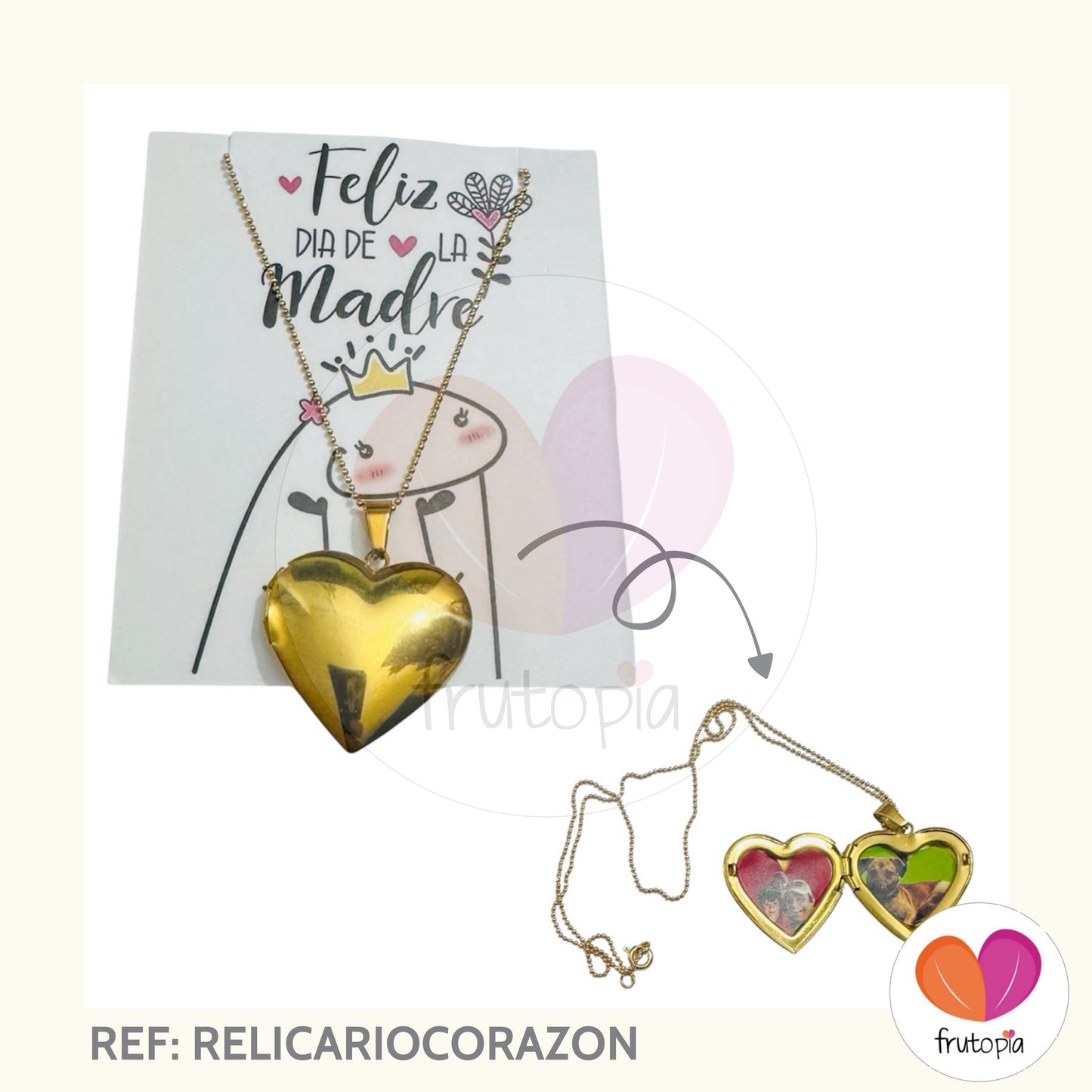Relicario en forma de corazon