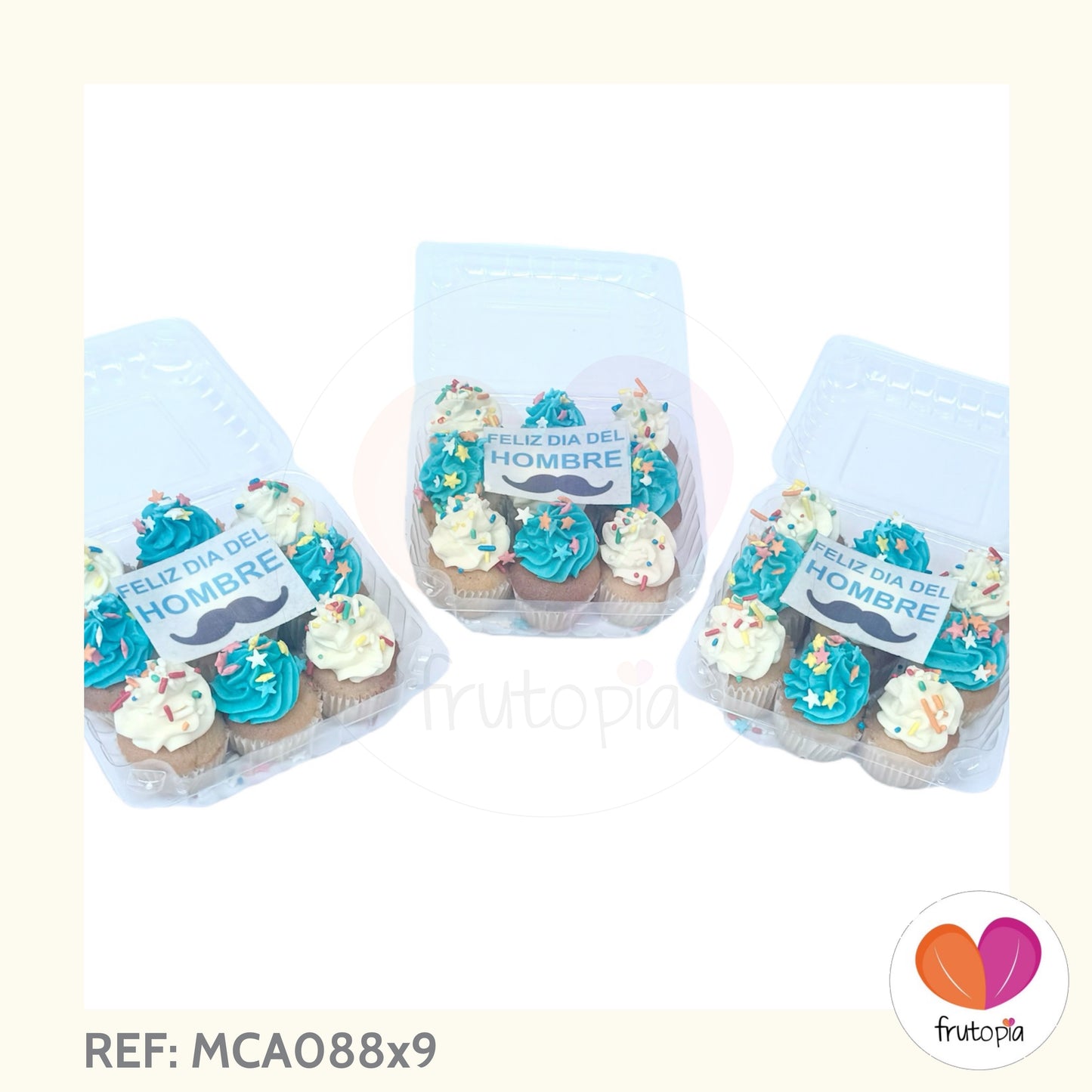 3 cajitas x 9 minicupcakes Dia del hombre REF: MCA088x9