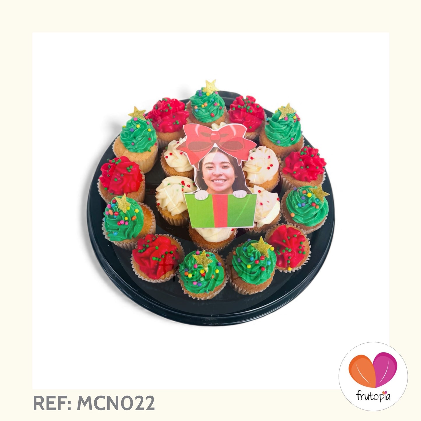 Minicupcakes FELIZ NAVIDAD FOTO PERSONALIZADA REF: MCN022
