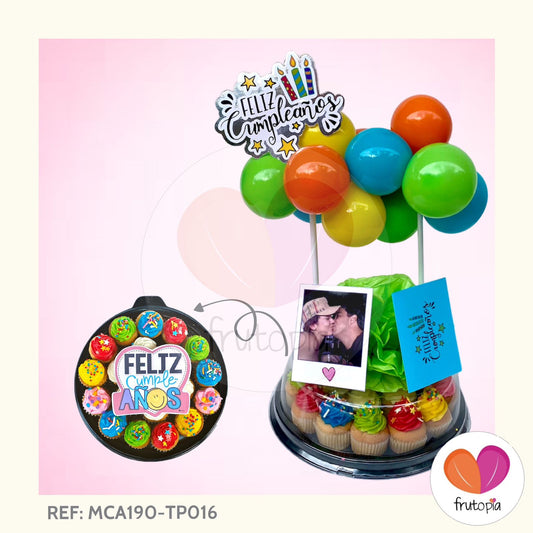 Minicupcakes REF: MCA190-TP016 "FELIZ CUMPLEAÑOS"