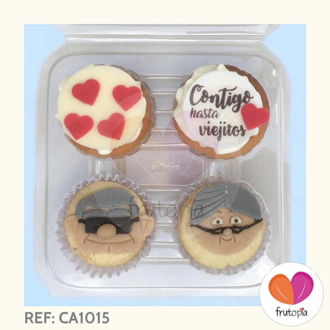 Caja de alfajores y cupcakes grandes REF: CA1015
