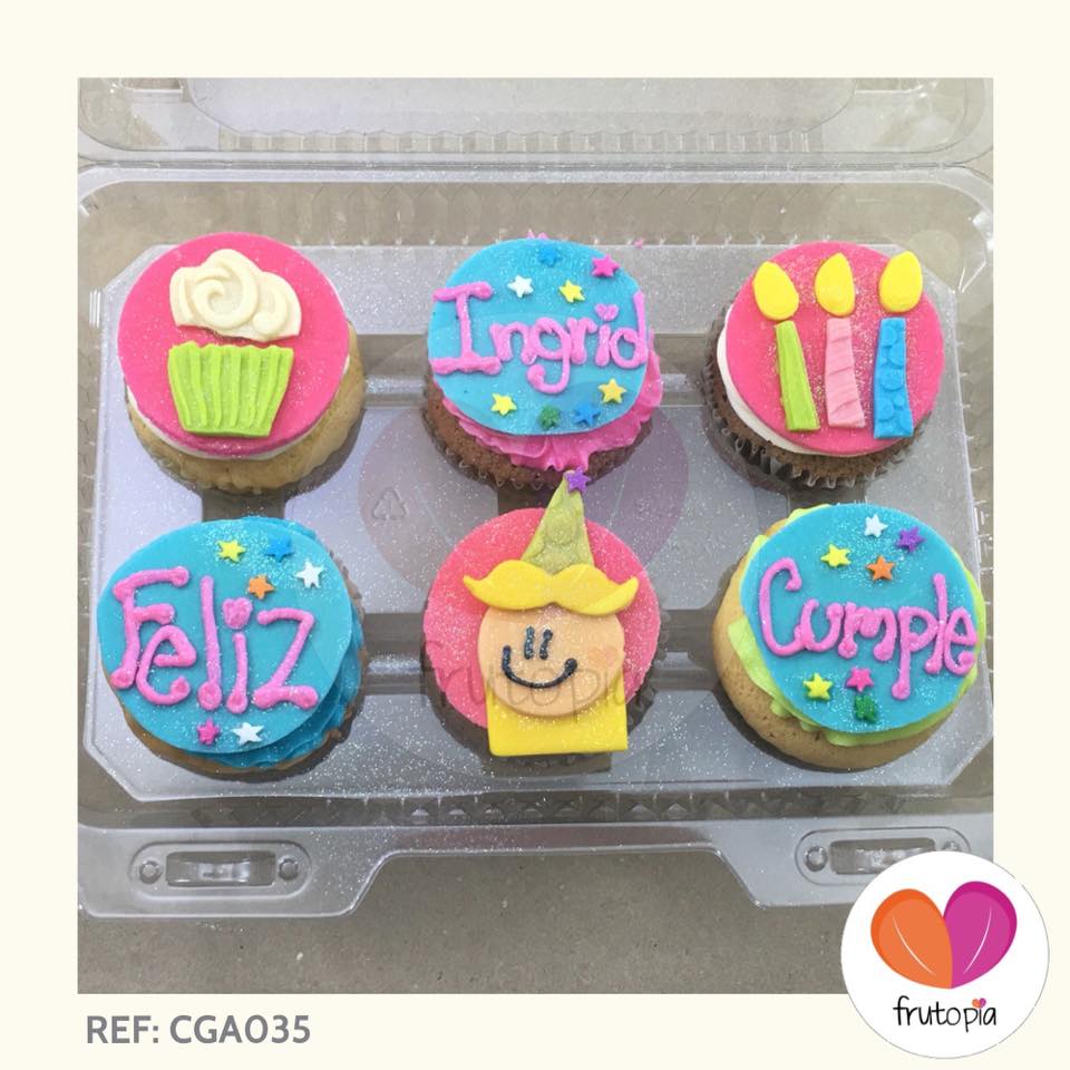 Cupcakes x 6 cumpleaños REF: CGA035
