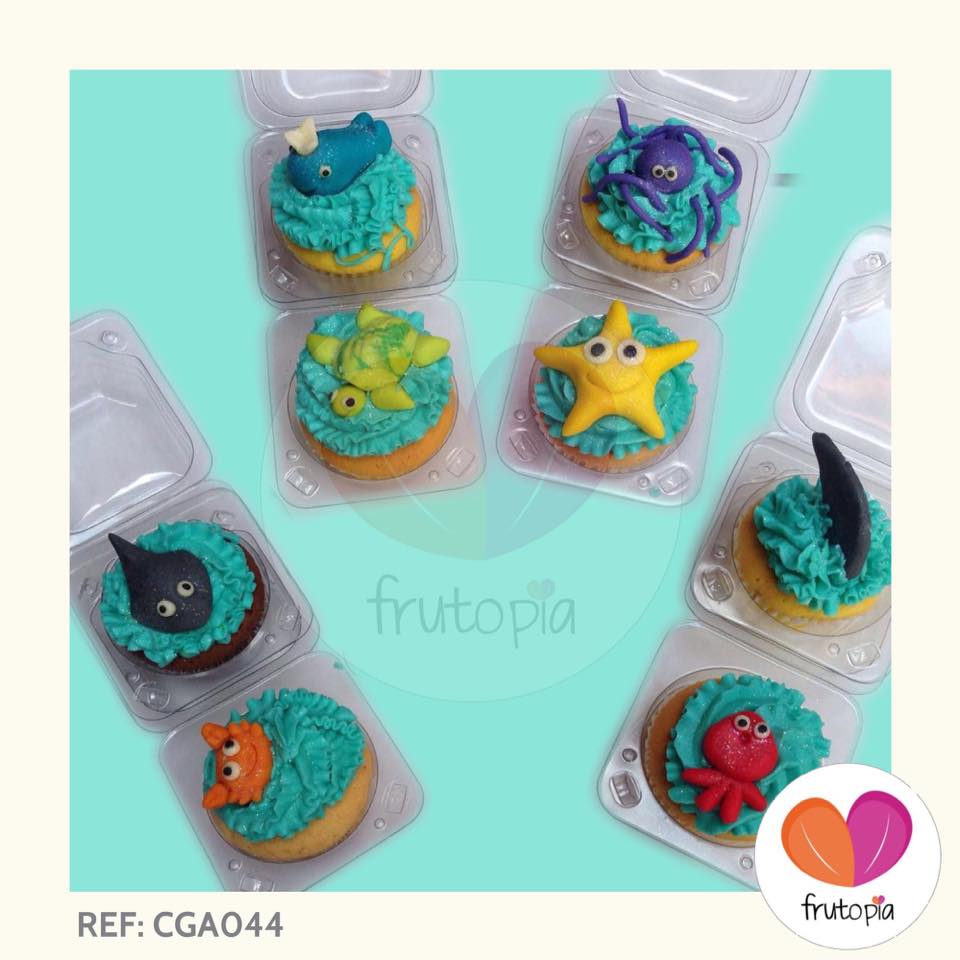 Caja x 6 cupcakes ANIMALES MARINOS REF: CGA044