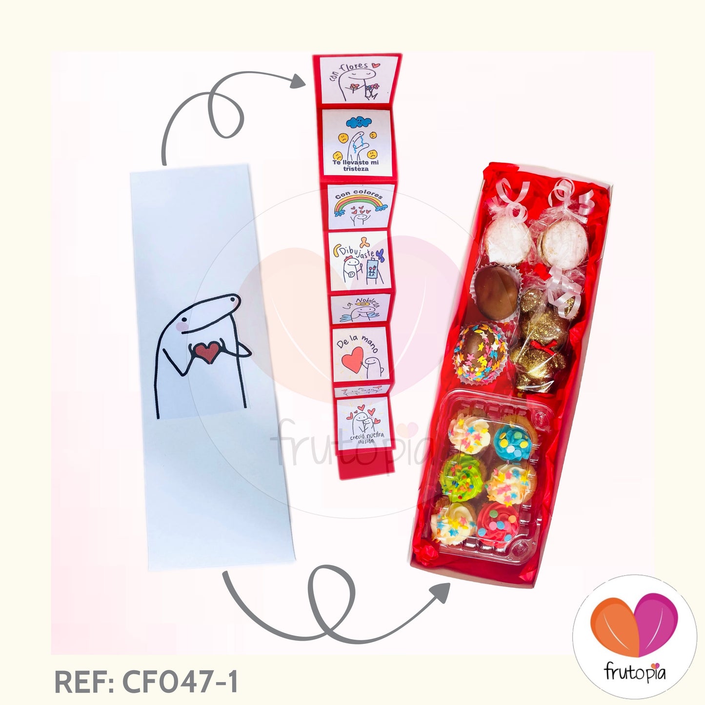 Caja de pasabocas fresas de chocolate, alfajores, chocolate y minicupcakes REF: CF047-1