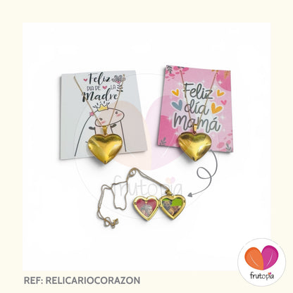 Relicario en forma de corazon
