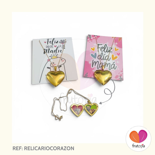 Relicario en forma de corazon