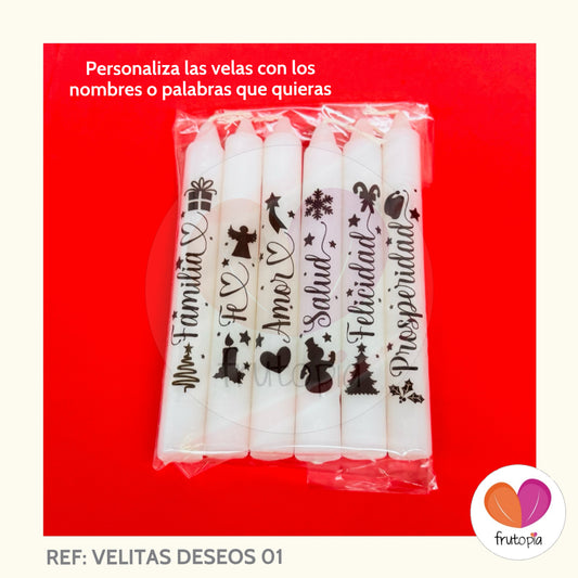 Velas navideñas personalizadas