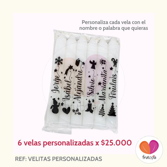 Velas navideñas personalizadas
