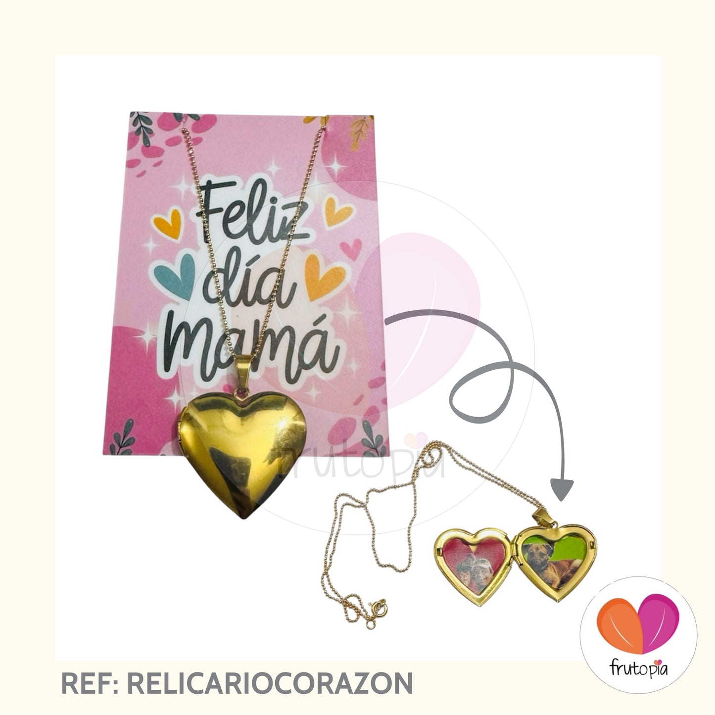 Relicario en forma de corazon