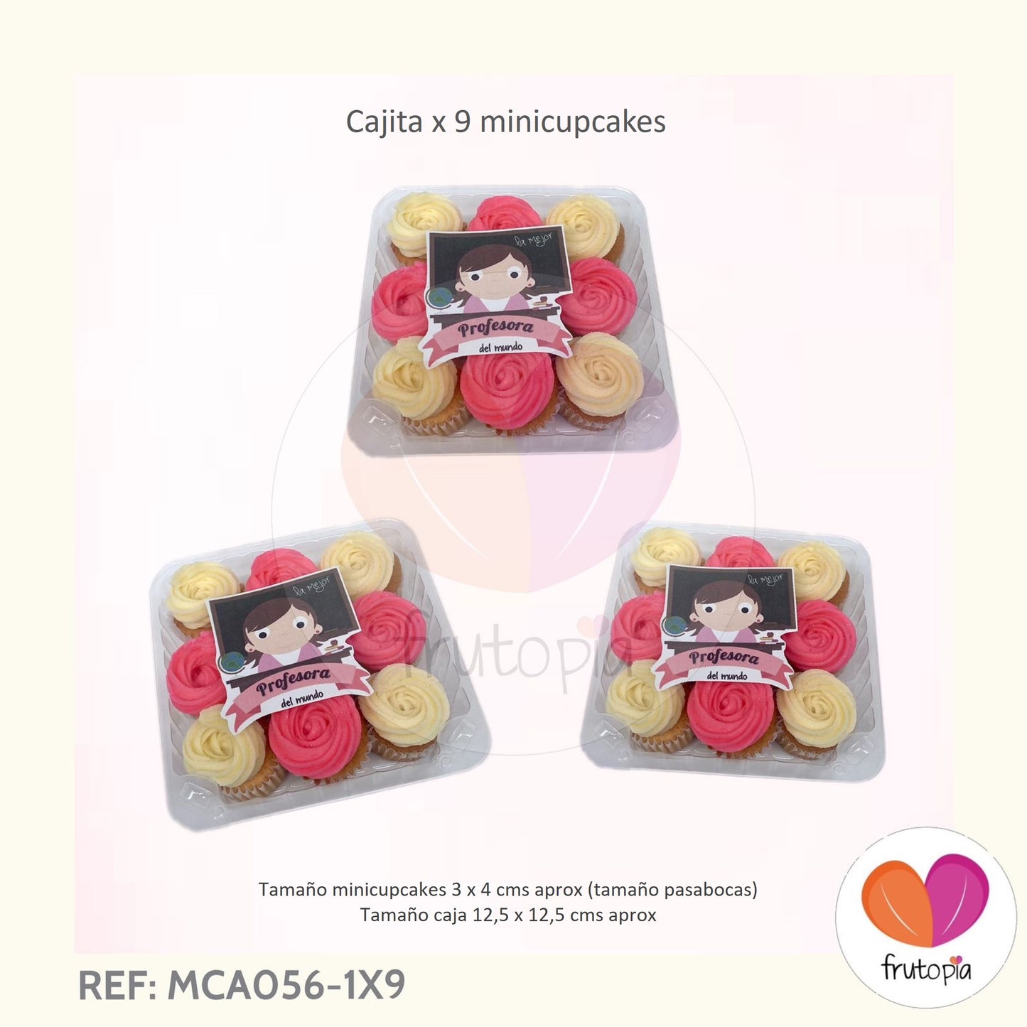 3 cajitas x 9 minicupcakes REF: MCA056-1X9 LA MEJOR PROFESORA DEL MUNDO