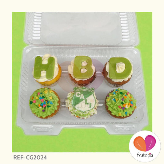 Caja x 6 cupcakes FUTBOL  REF: CG2024