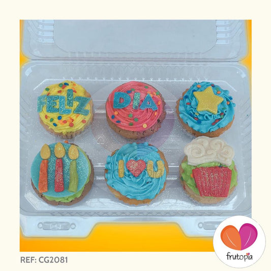 Caja x 6 cupcakes CUMPLEAÑOS REF: CG2081