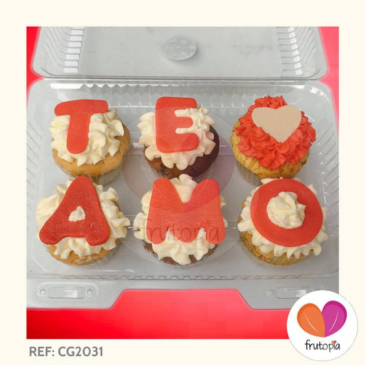 Cupcakes x 6 TE AMO REF: CG2031