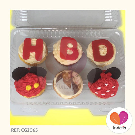 Cupcakes x 6 Minnie  y Mickey Mouse REF: CG2065