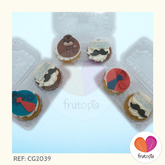 3 Cajas x 2 cupcakes c/u DIA DEL HOMBRE REF: CG2039
