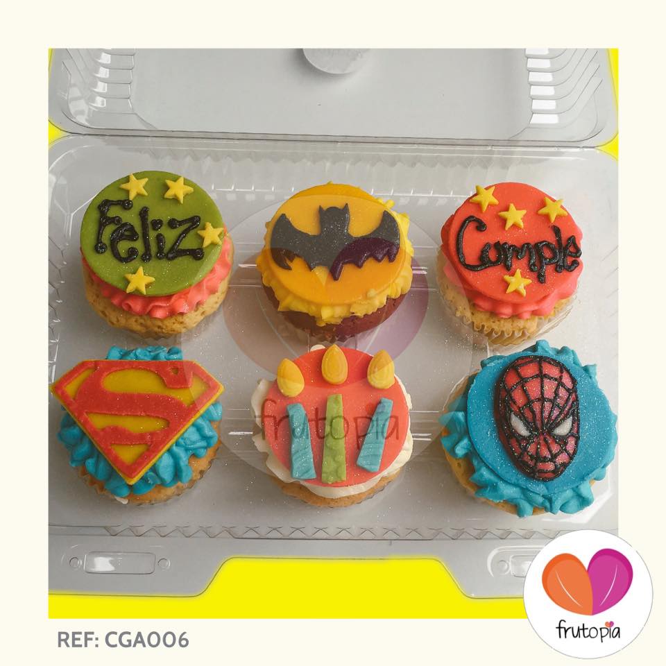 Cupcakes x 6 SUPER HEROES REF: CGA006