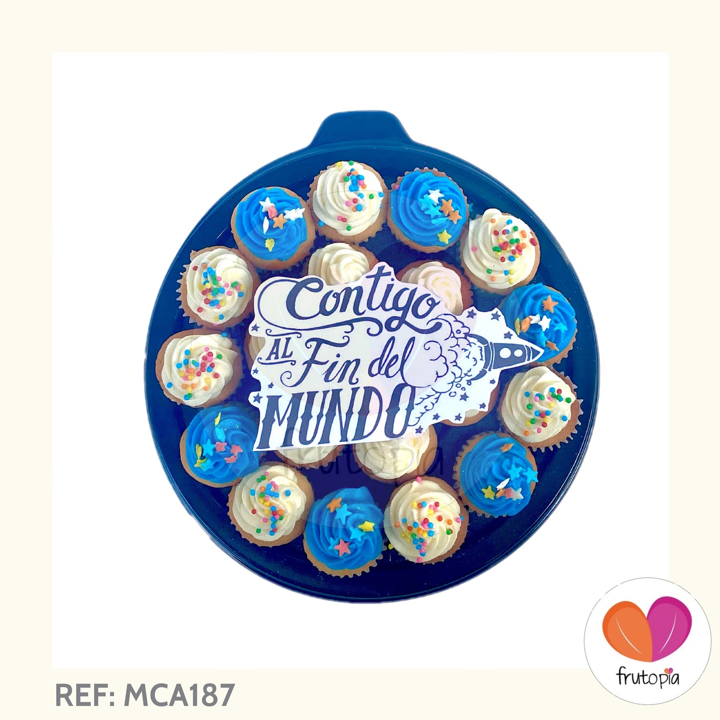 Minicupcakes "contigo al fin del mundo" REF: MCA187